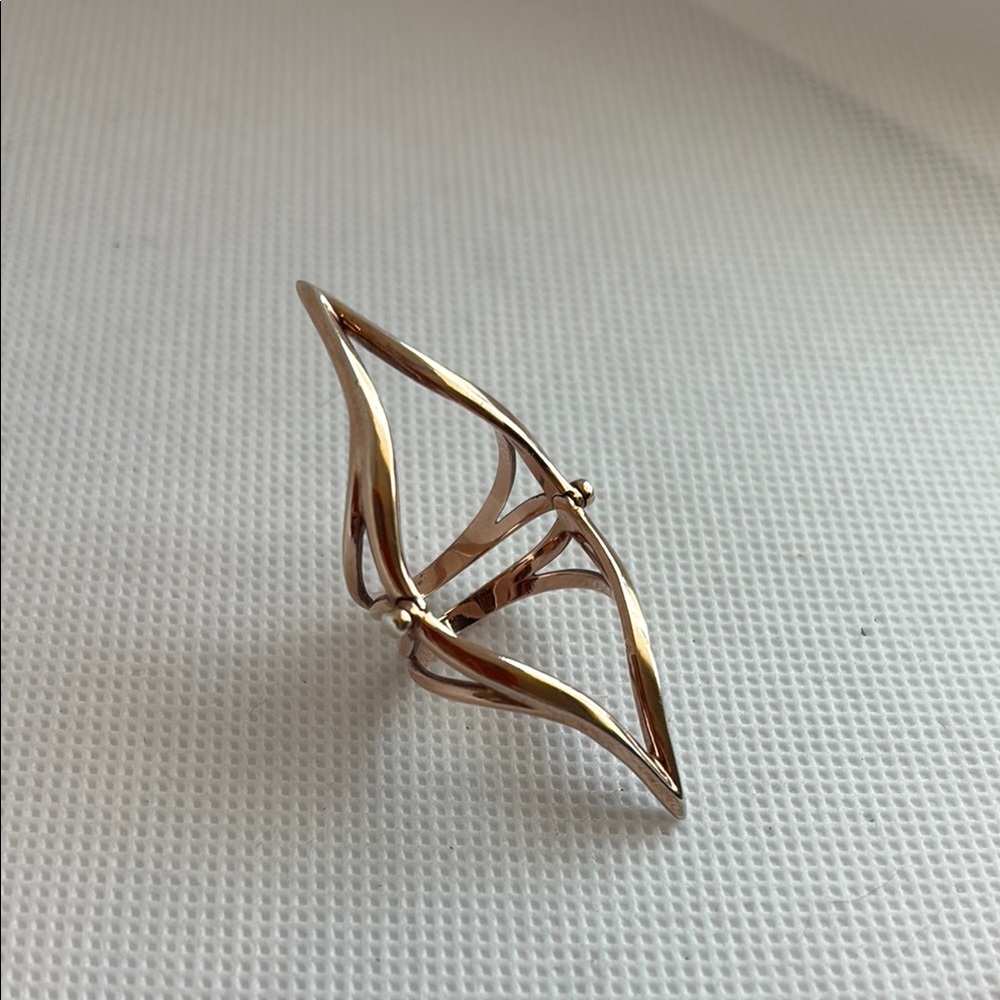 Openwork Rose Gold Sculptural Ring for Women